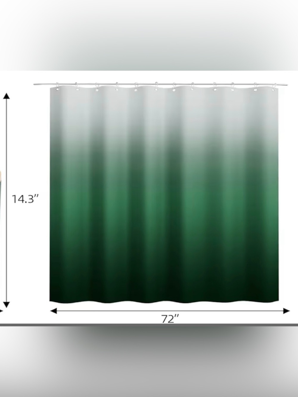 Ombre Green Shower Curtain - Gradient Bath Curtain